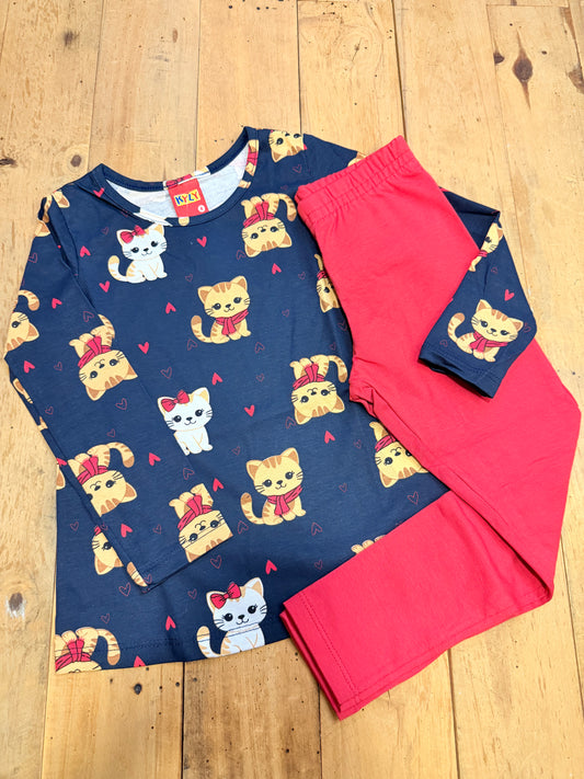 Conjunto Infantil Menina Gatinhas