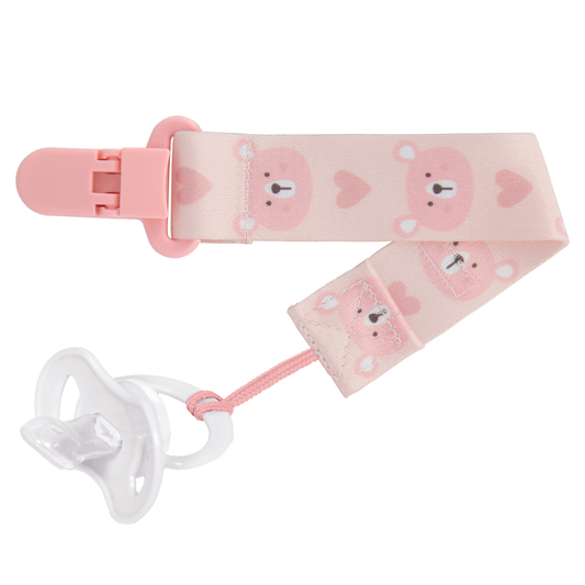 Prendedor de Chupeta - Ursinho Rosa