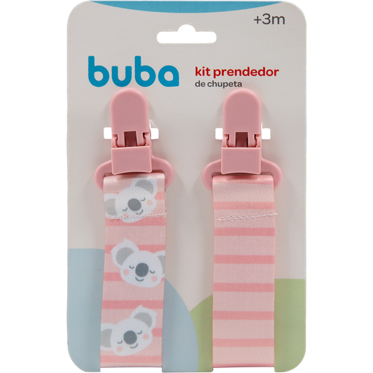 Kit Prendedor de Chupeta - Ursinho Rosa