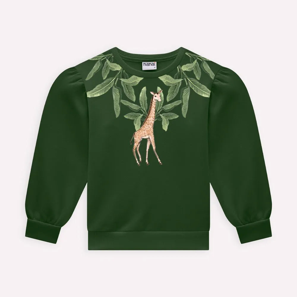 Conjunto Infantil Menina Girafa Verde
