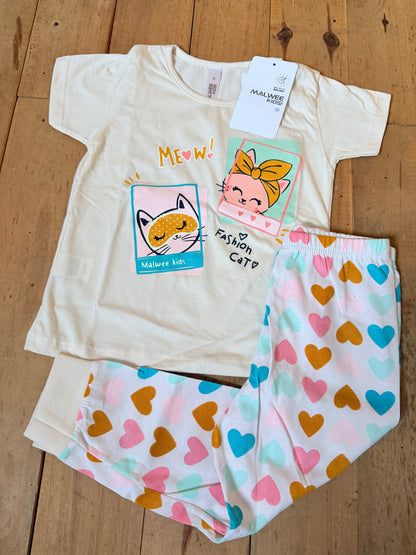 Pijama Estampa Brilha no Escuro - Gato Meow