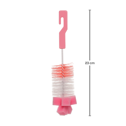 Kit Escovas Mamadeira e Bico com Esponja - Rosa