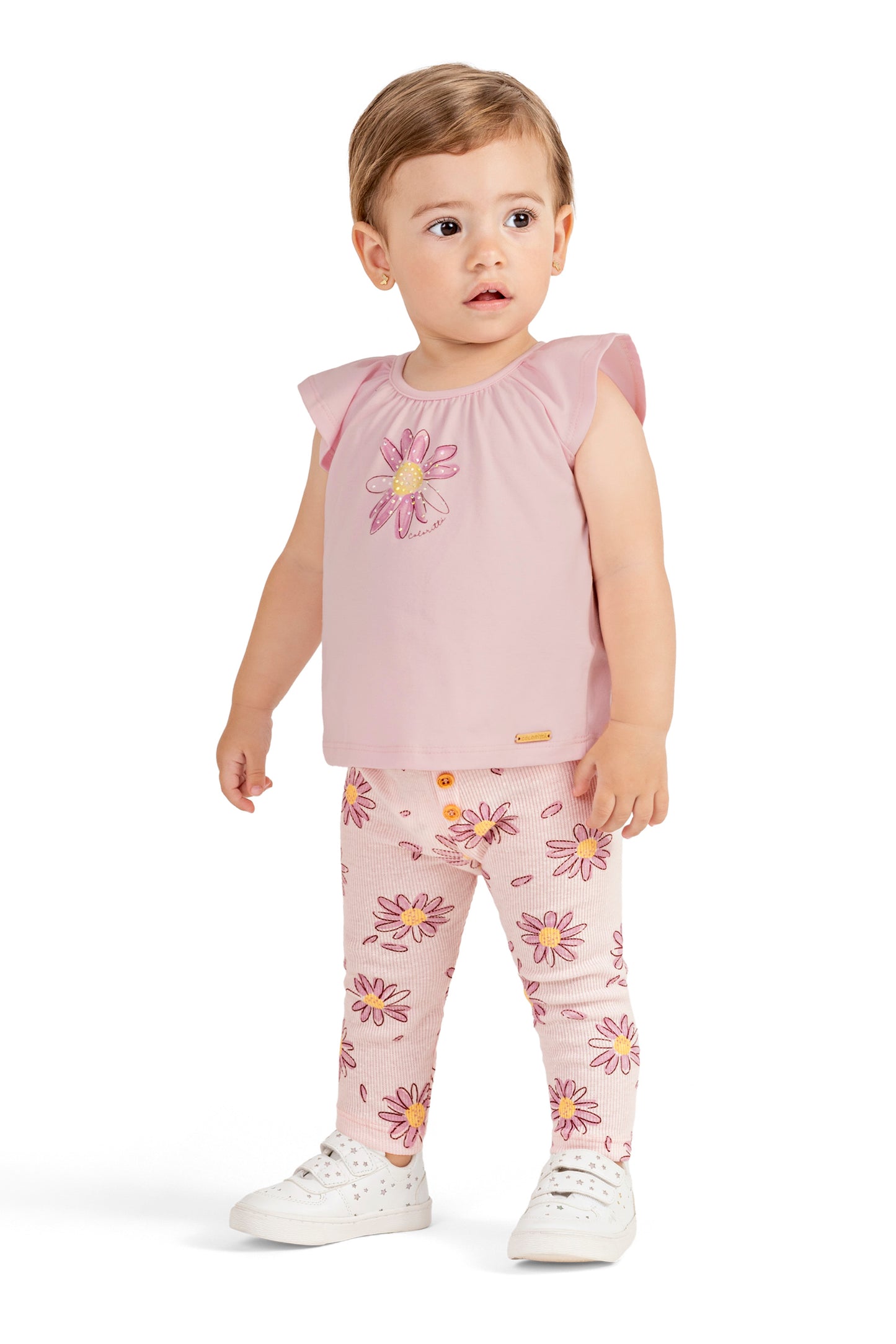 Conjunto Infantil Estampa Flor Lilás