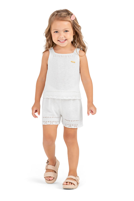 Conjunto Infantil Viscose Branco