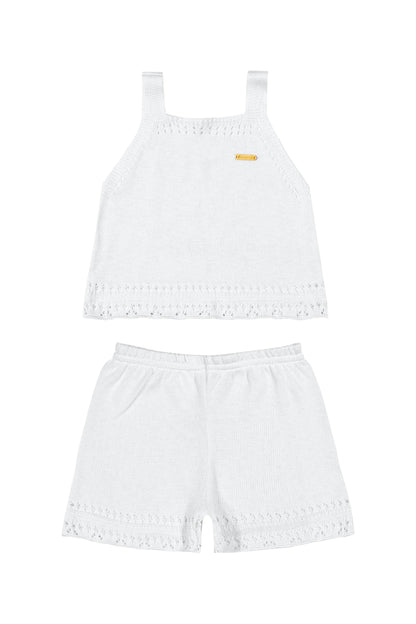 Conjunto Infantil Viscose Branco