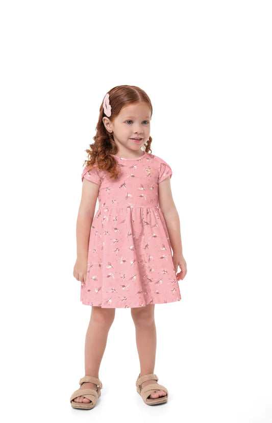 Vestido Infantil Estampa Passarinhos