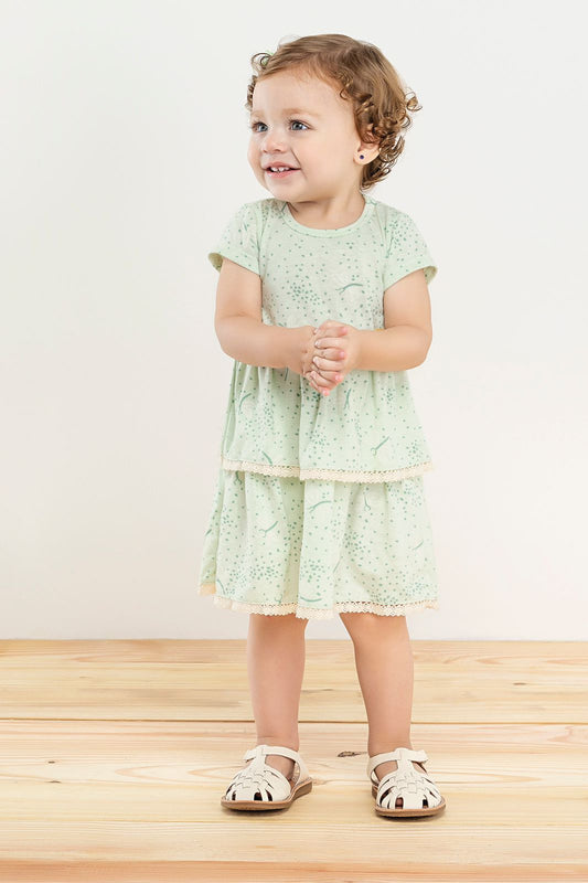 Vestido Infantil Babador Estampa Libélula