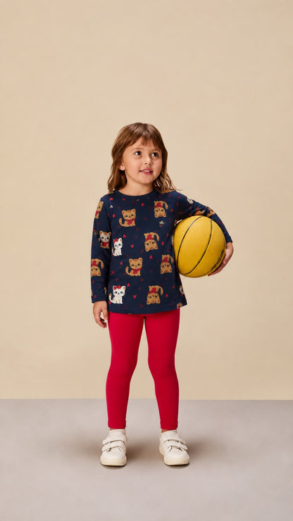 Conjunto Infantil Menina Gatinhas